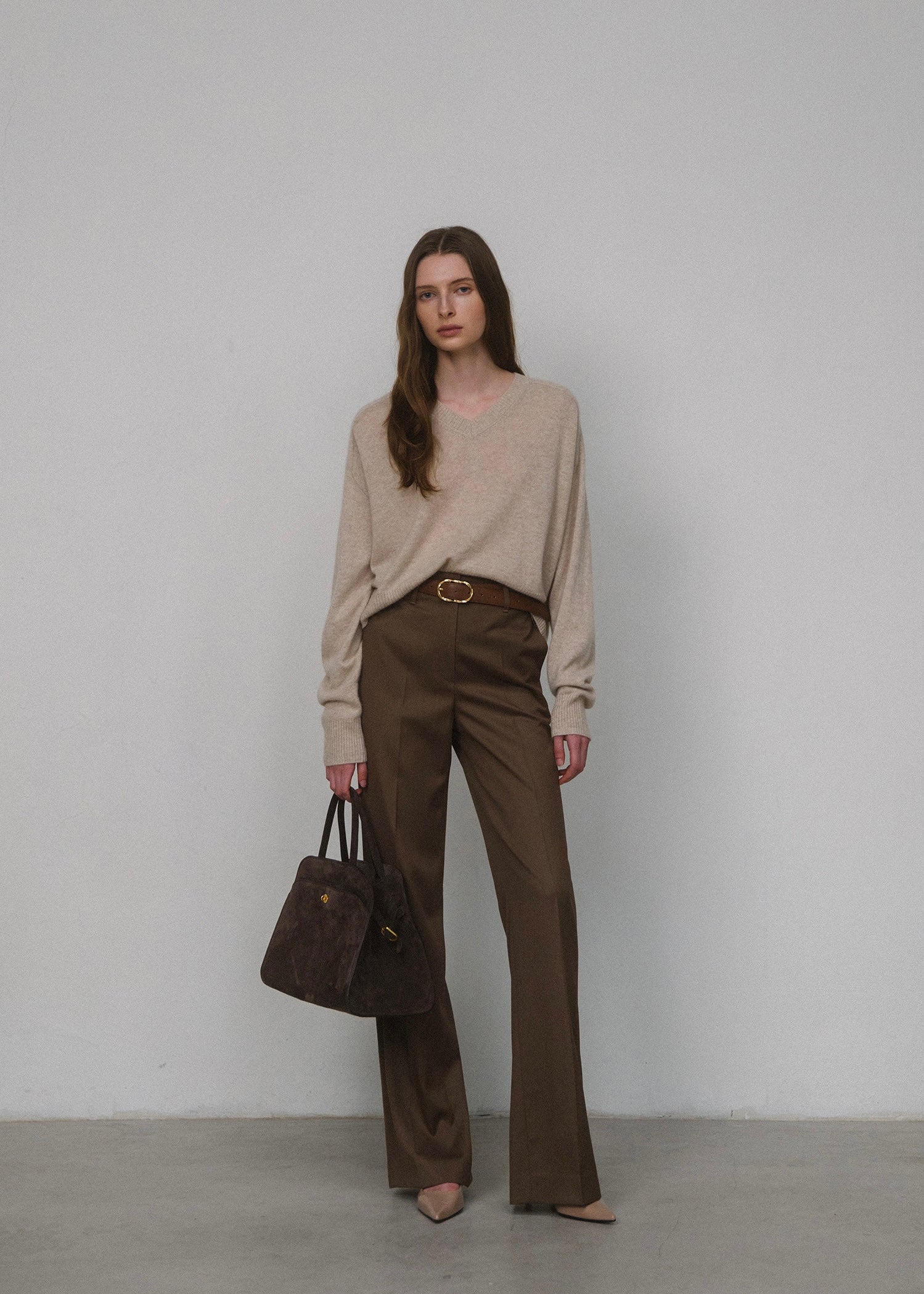 【ELBORN】Momet Leather Tote Bag 3RD] ELBORN | [LIMITED] Momet Leather Tote Bag (Brown Suede
