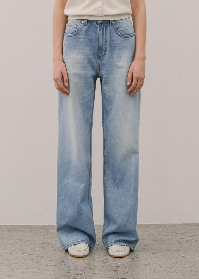 ELBORN | Lark Semi Wide Denim Pants (Light) Expected ship to 05/09/2025