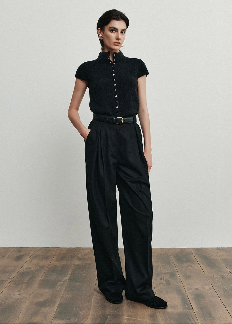 ELBORN | [LIMITED] Dearnley Wide Slacks (Black)