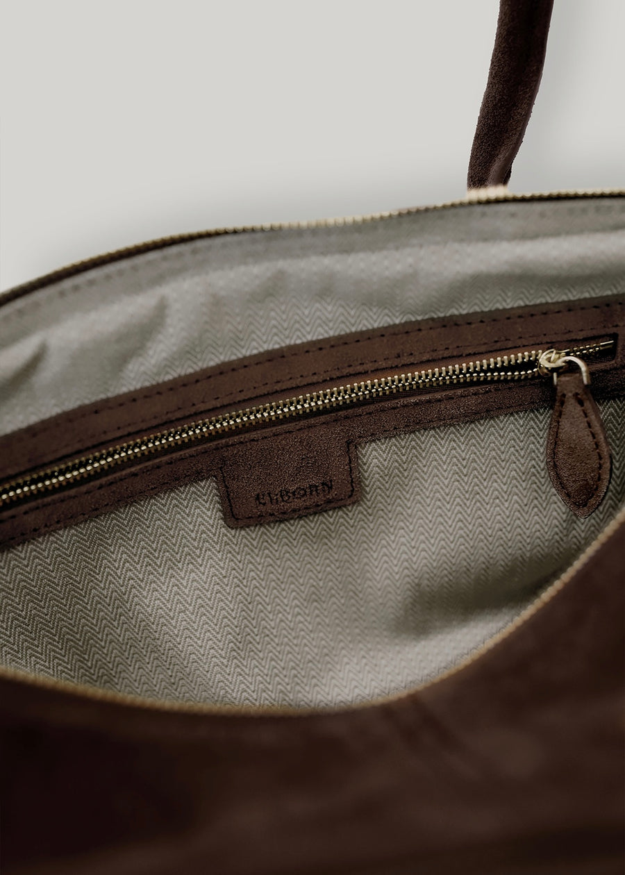 5% OFF-ELBORN | Bonner Square Suede Bag (Brown)