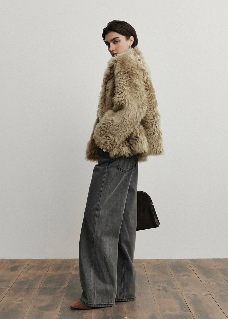 5% Off -ELBORN | Derby Toscana Fur Jacket (Beige)Expected ship to 12/12/2025