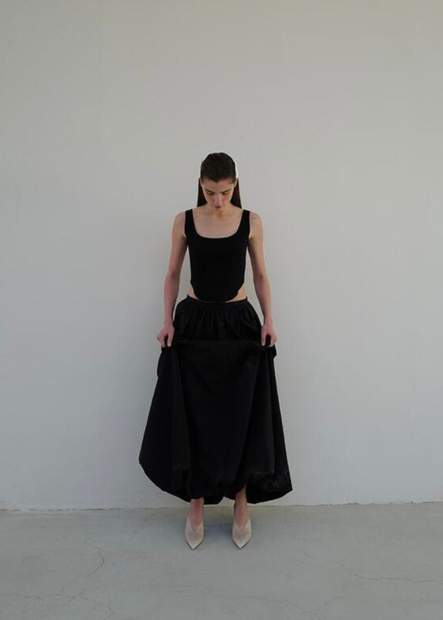 LEHA | Cedric Gathered Maxi Skirt (Black)