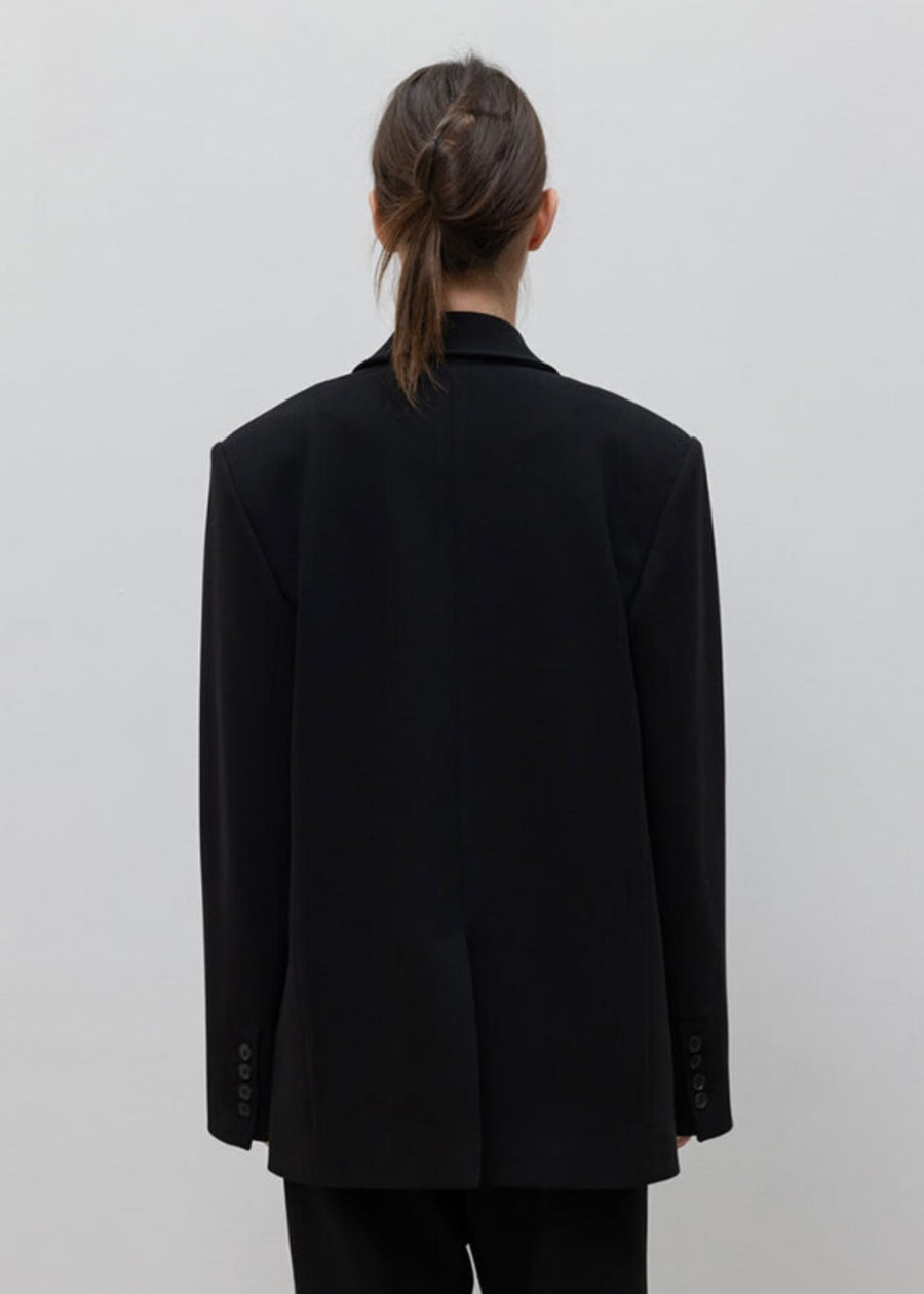 LEHA |  Caroline Double Breasted Wool Blazer (Black)