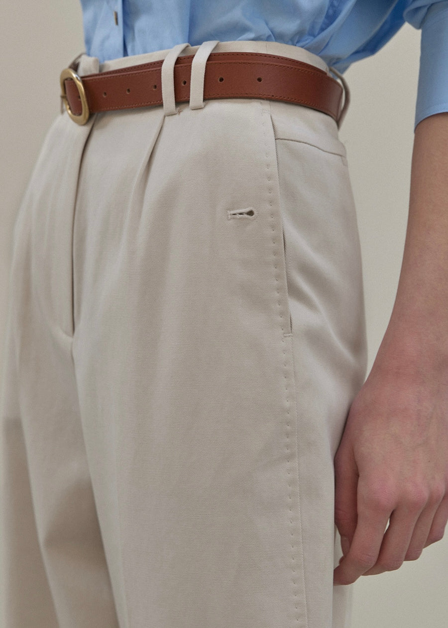 ELBORN | Sandra Cotton Slacks (Stone)