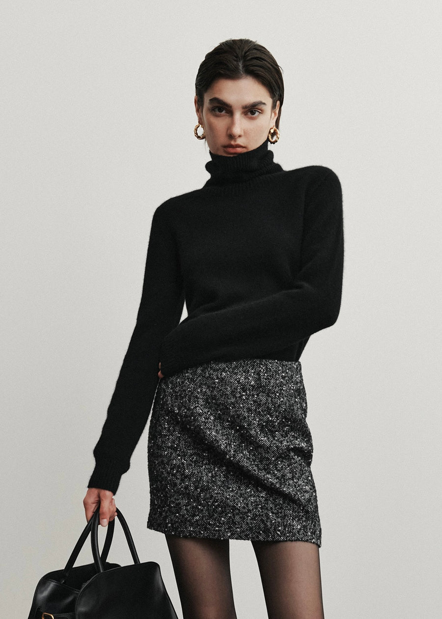 ELBORN | Itzel Wool Mini Skirt (Black)