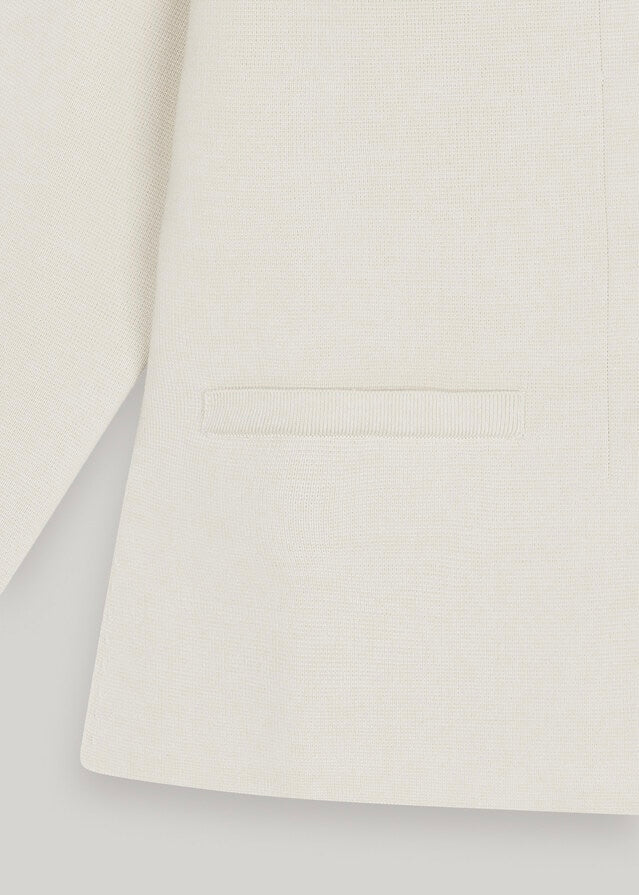 ELBORN | Riven V-neck Silk Knit Jacket (Ivory)
