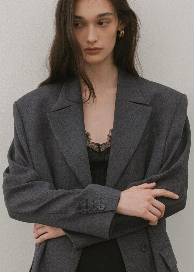 ELBORN | Marly Wool Single Jacket (Charcoal)