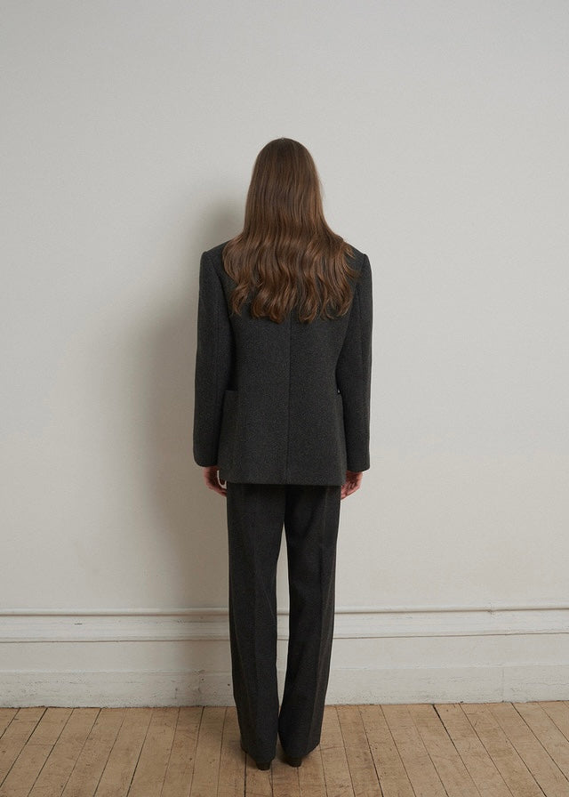 ELBORN | Allison Wool Half Coat (Charcoal)