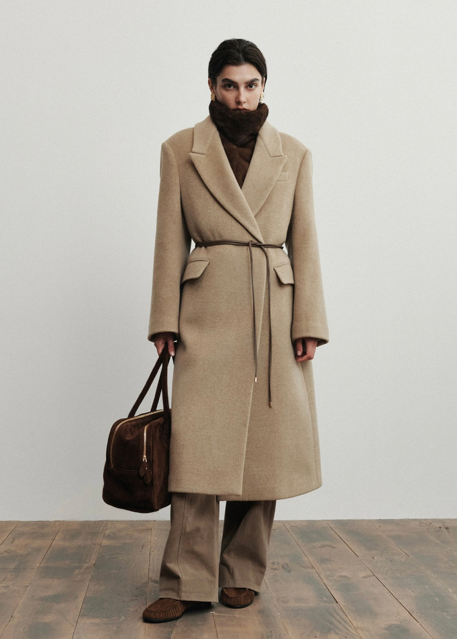 ELBORN | Gioia Wool Cashmere Coat (Beige) Expected ship to 12/12/2025