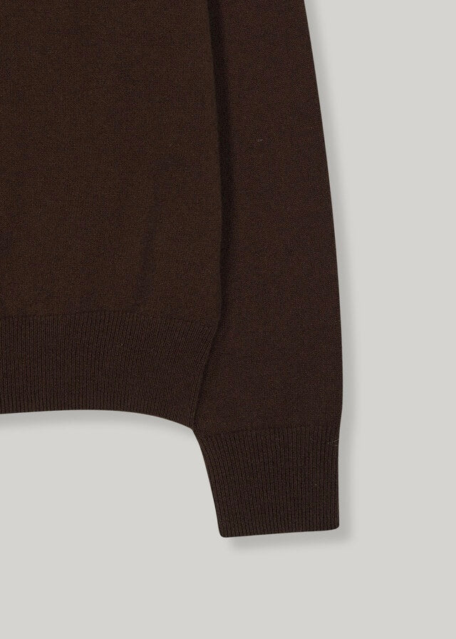 Elborn | Tiana V-neck Knit Top (Brown)