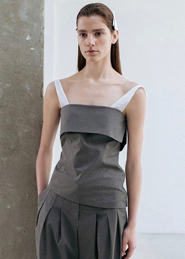 LEHA | Isla Fold-Over Strapless Top (Dark Grey)