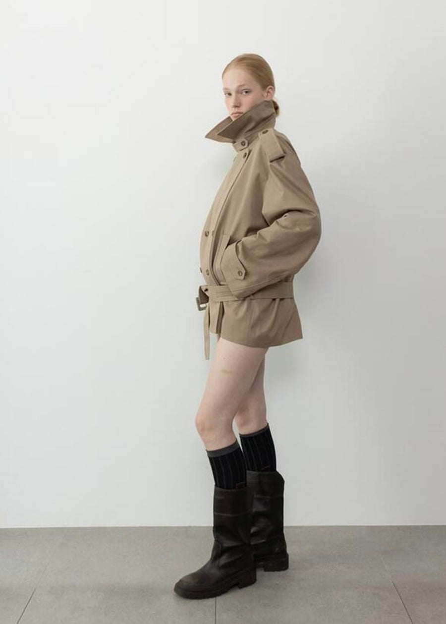 LEHA | Aron Belted Cotton-Gabardine Trench Jacket (Beige)