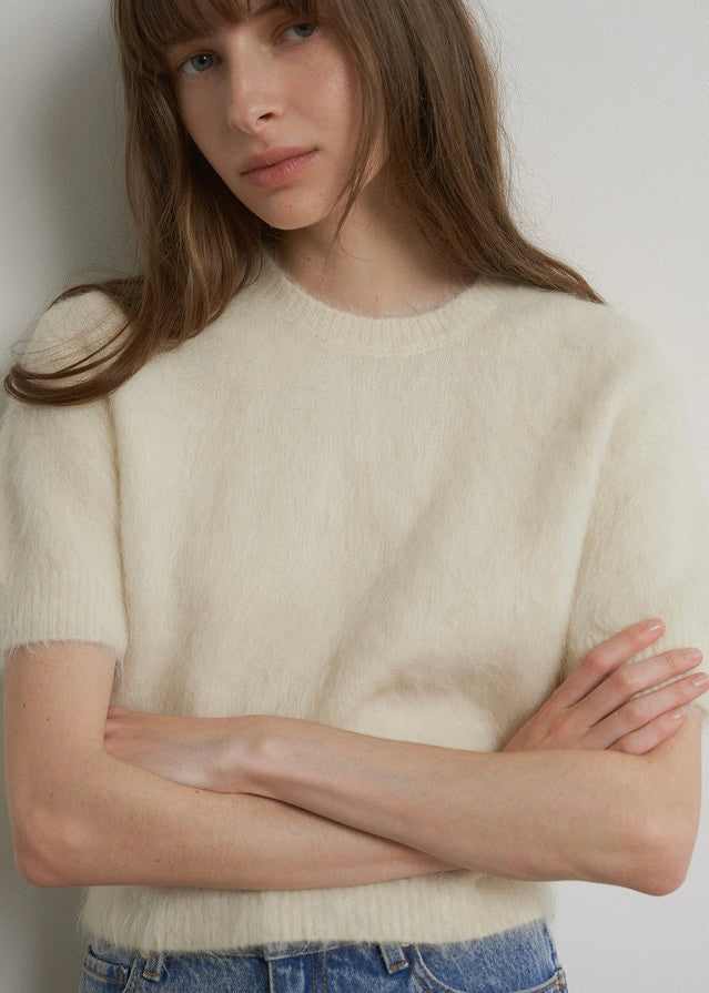 ELBORN | Nova Alpaca Knit Top (Ivory)