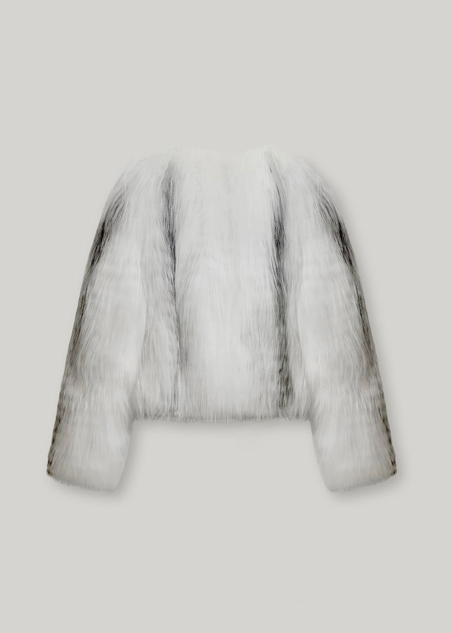 ELBORN | [Earlybird 10%] Blair Fox Fur Jacket (White) Expected ship to 12/12/2025