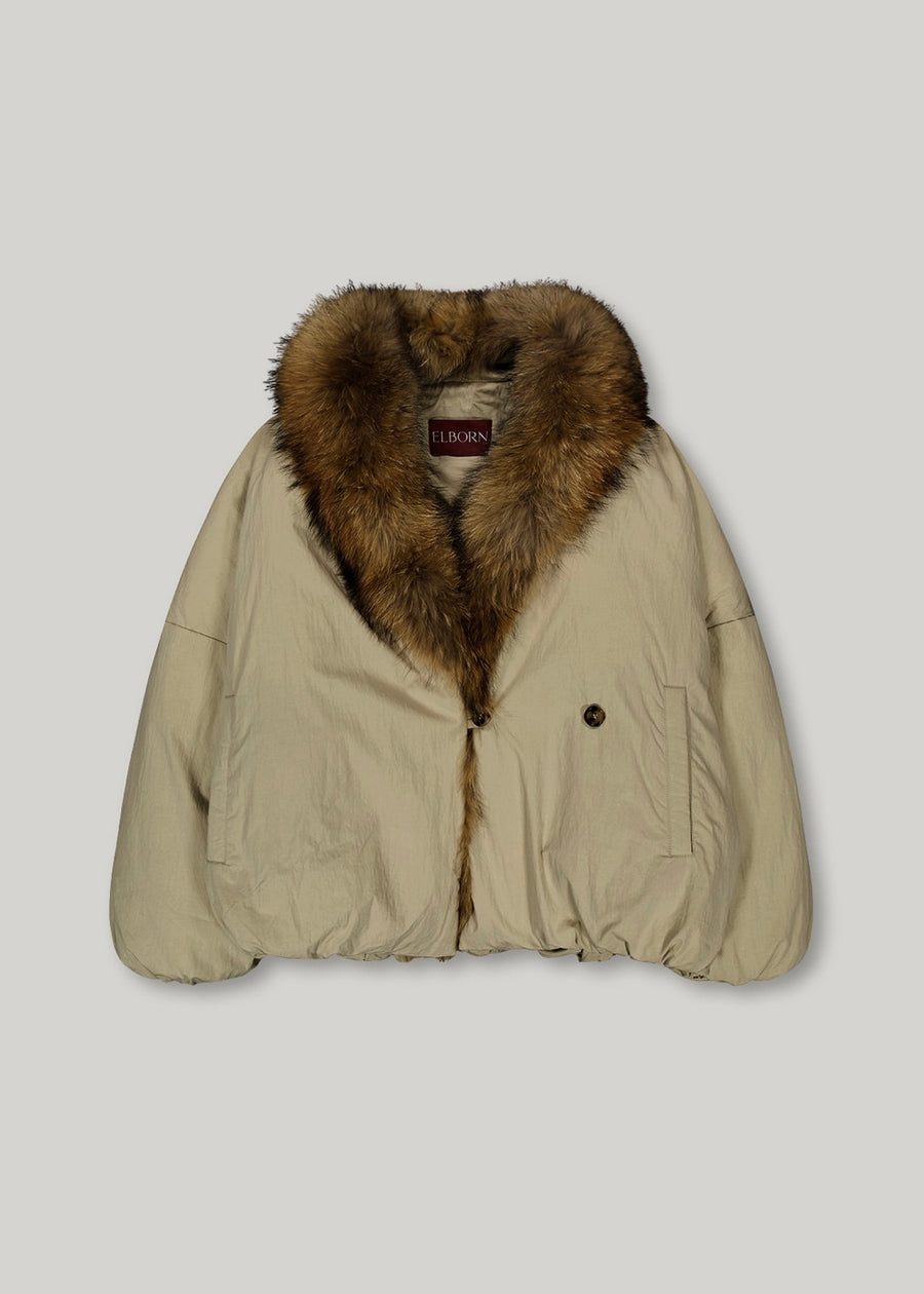 3RD-ORDER | ELBORN | Fur Collar Goose Down Jacket (Beige) Expected ship to 01/09/2025