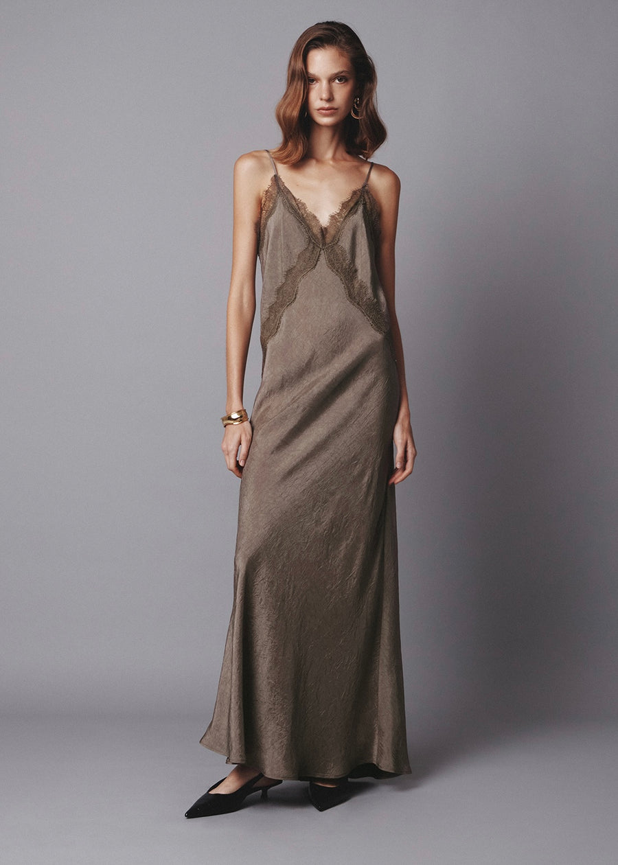 [2ND Re-Order] ELBORN | Elia Lace Dress (Khaki) Expected ship to 10/31 /2025