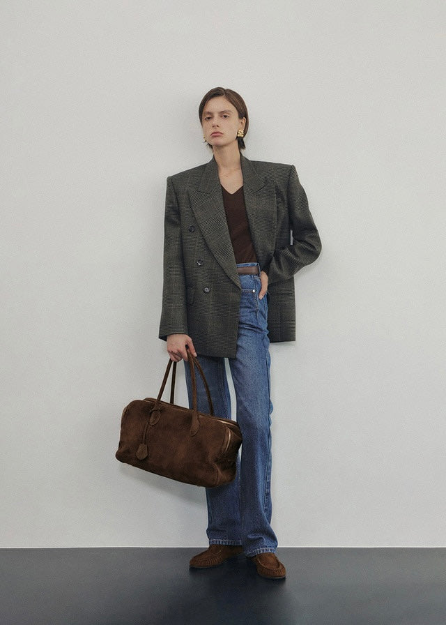 Elborn | Tiana V-neck Knit Top (Brown)
