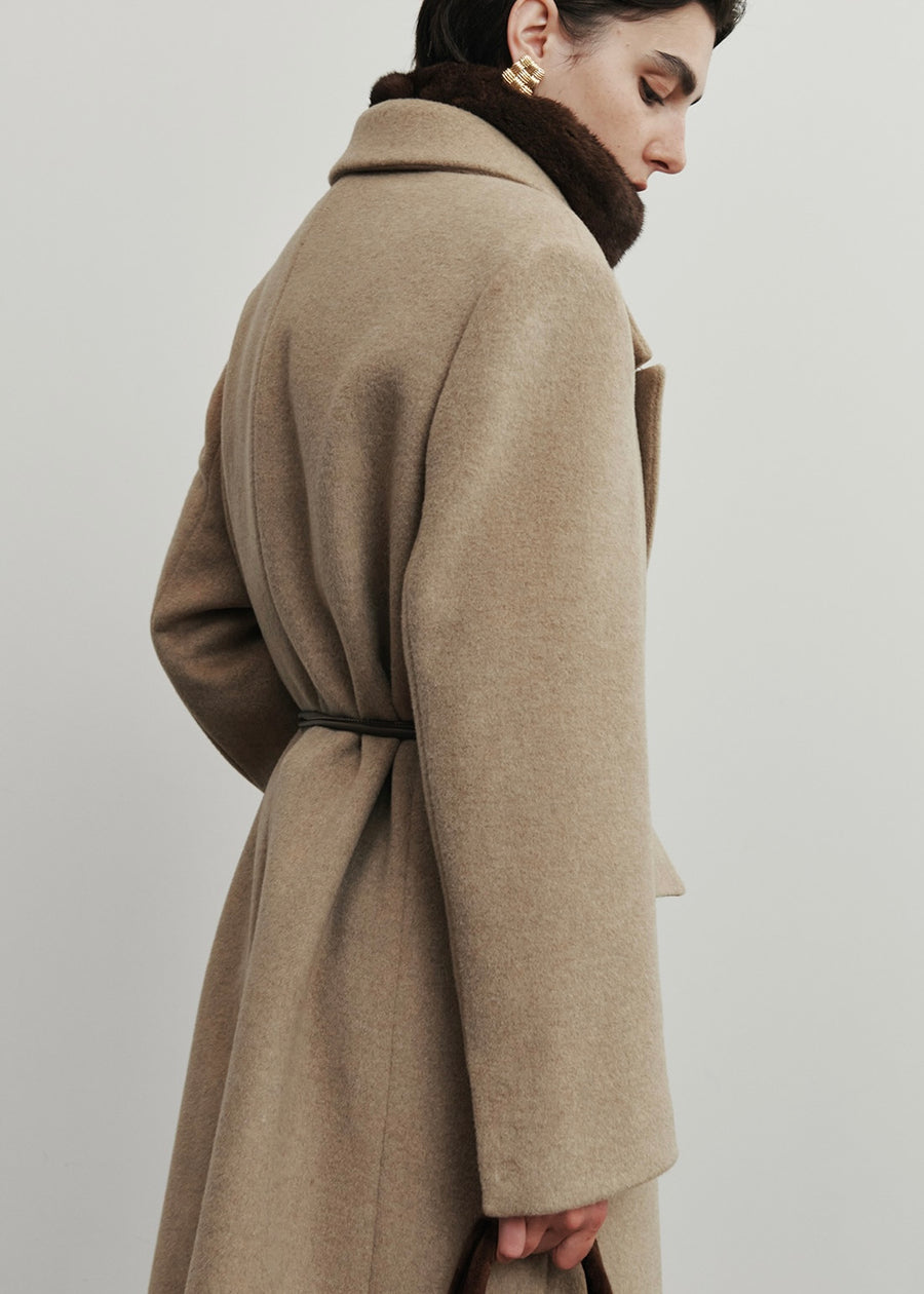 ELBORN | Gioia Wool Cashmere Coat (Beige) Expected ship to 12/12/2025
