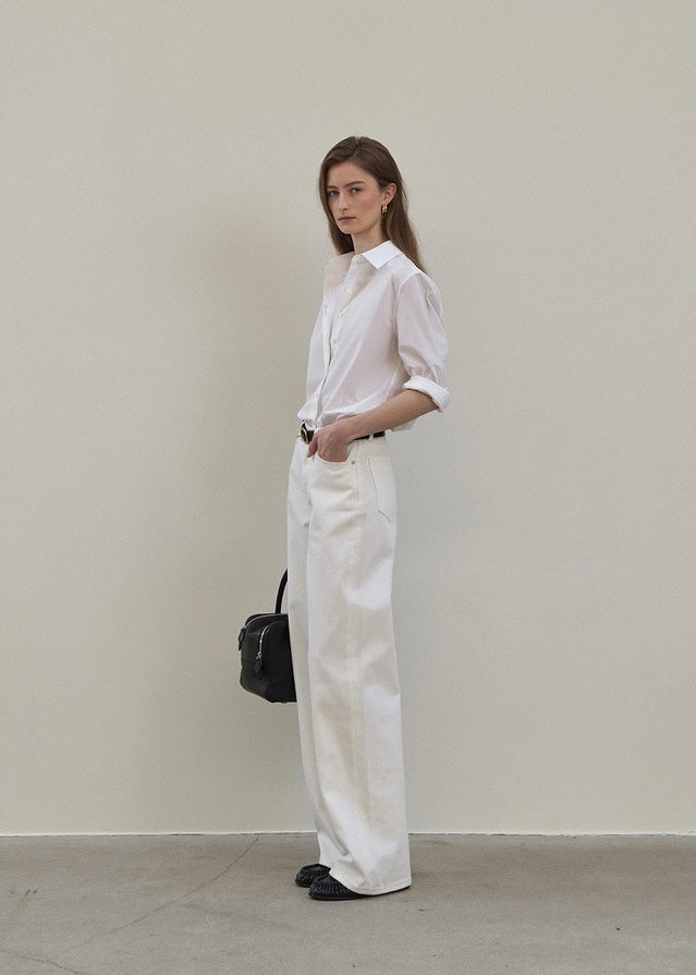 Elborn | Henri Cotton Silk Shirt (White)