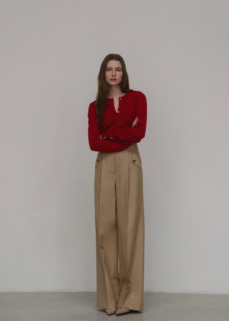 [2ND] ELBORN | Troy Wide Wool Pants (Camel)