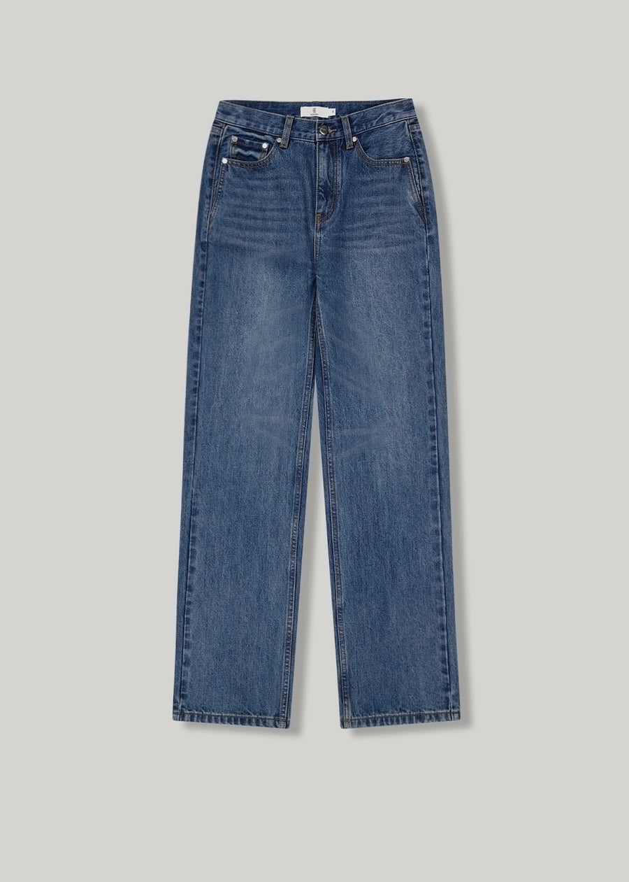 ELBORN | Emilin Straight Denim Pants (Blue)