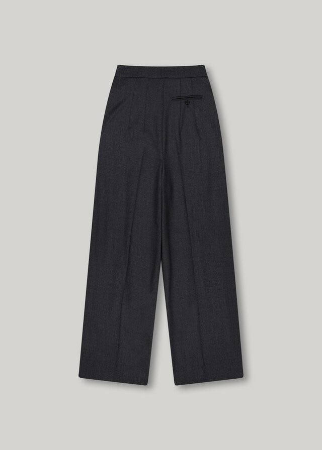 ELBORN | Nao Pleats Wool Slacks (Charcoal)