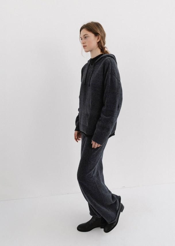 MOIA | Velvet Knit Hoodie (Slate Blue) Expected ship to 12/12/2025