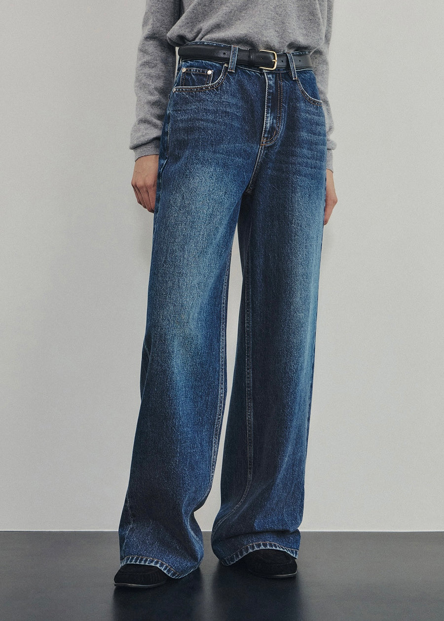 ELBORN | Apollo Wide Denim Pants (Dark Blue)