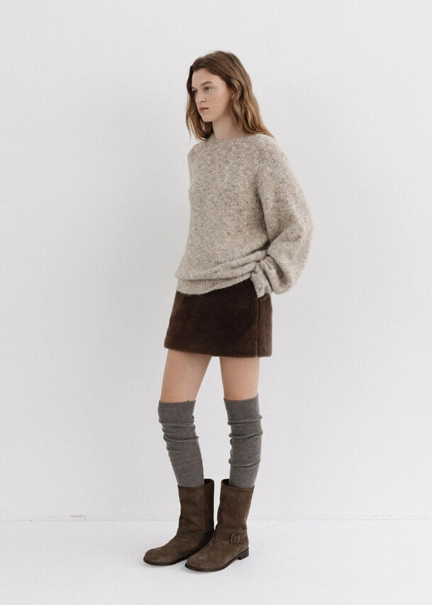 MOIA | Fur Skirt (Brown) Expected ship to 12/12/2025