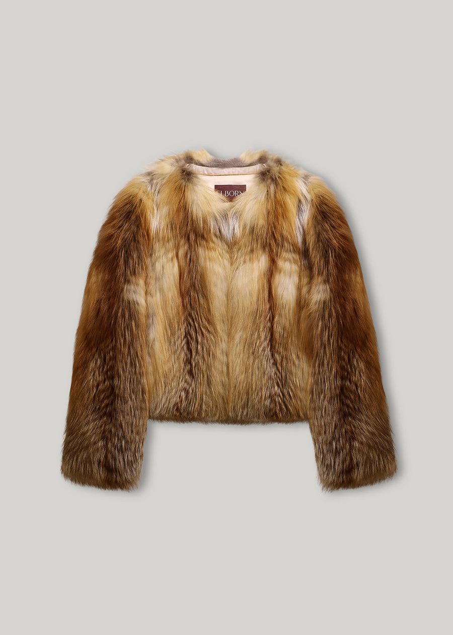 ELBORN | [Earlybird 10%] Blair Fox Fur Jacket (Brown) Expected ship to 12/12/2025