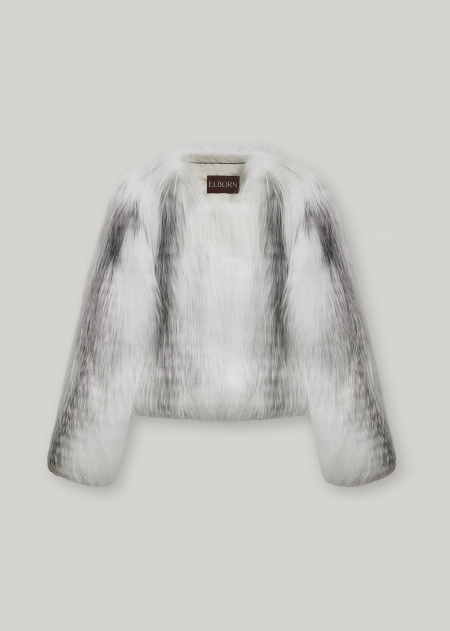 ELBORN | [Earlybird 10%] Blair Fox Fur Jacket (White) Expected ship to 12/12/2025