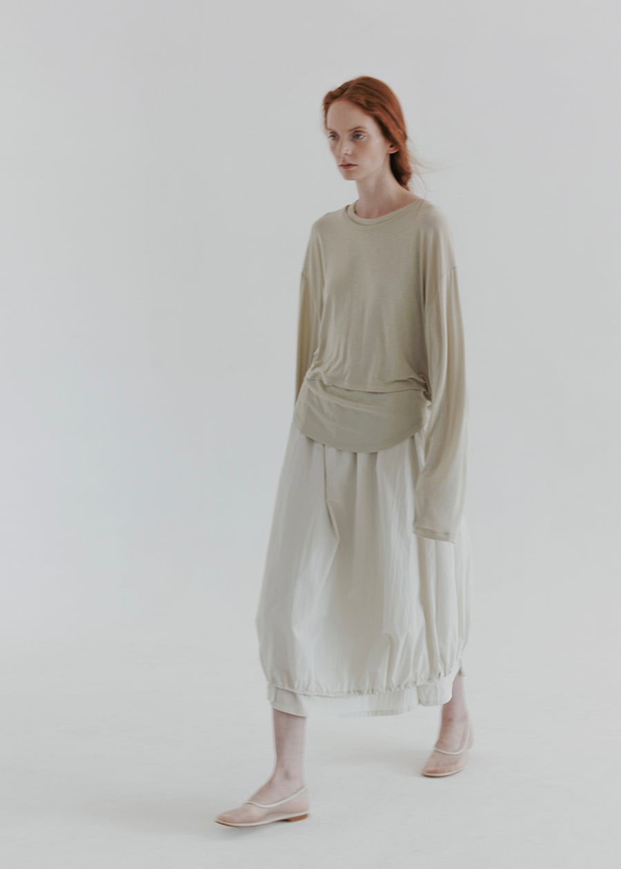 MOIA | String Double Skirt (Ecru)