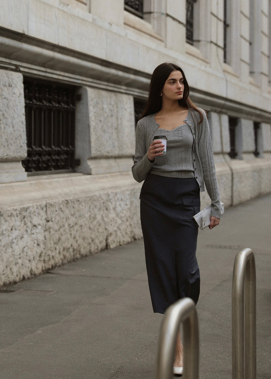 ELBORN | Stilla Knit Cardigan Set-up (Grey)