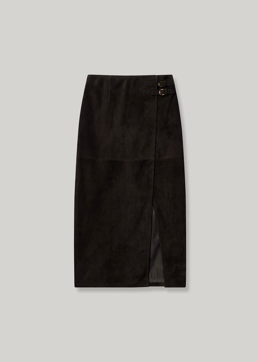 ELBORN | Lavina Suede Skirt (Brown) Expected ship to 09/12/2025