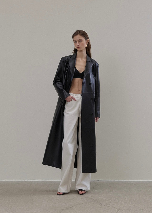 ELBORN | Kye Leather Long Jacket (Black)