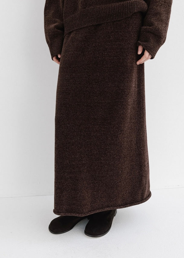 MOIA | Velvet Knit Skirt (Dust Cocoa) Expected ship to 12/12/2025