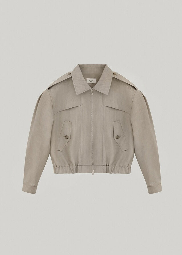 ELBORN | Gannet Wool Bomber Jacket (Beige)