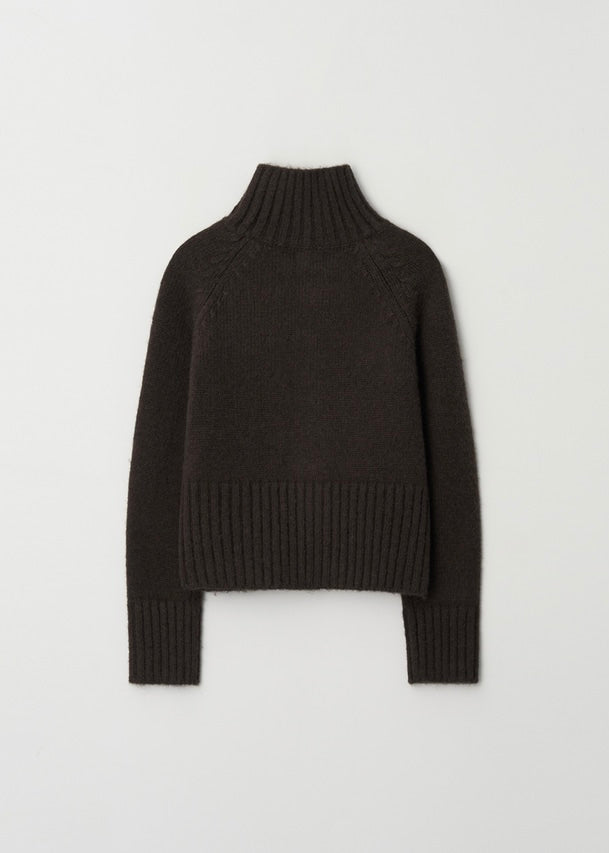 MOIA | Turtleneck Zip-Up Knit (Brown) Expected ship to 12/12/2025