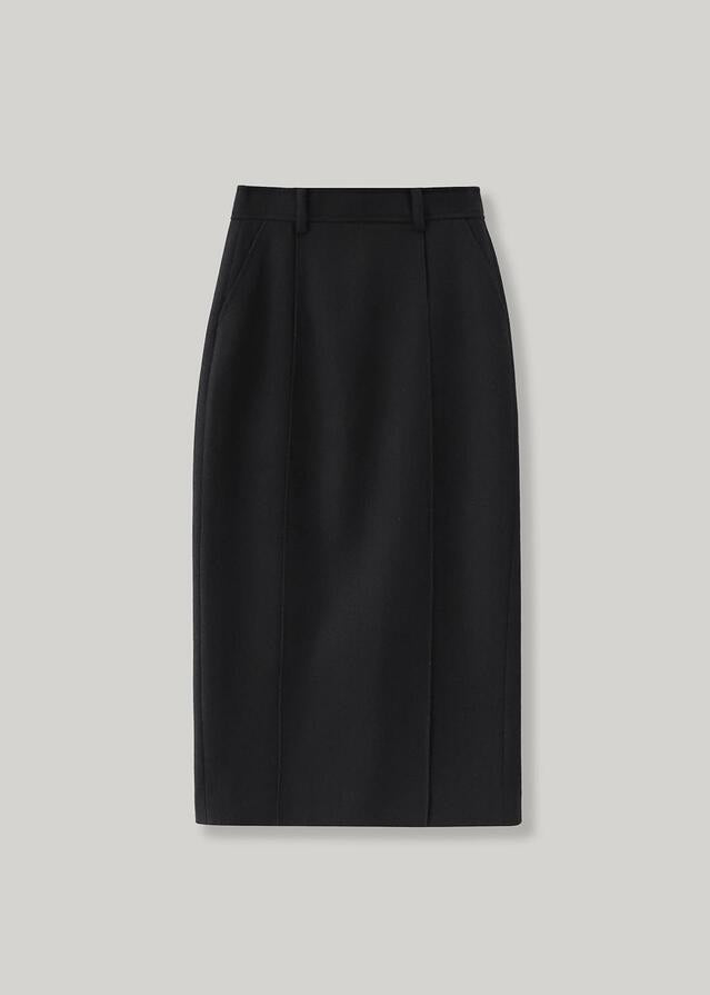 ELBORN | Douglas Wool Long Skirt (Black)
