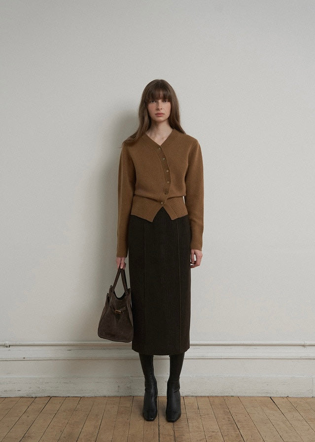 ELBORN | Mia Unbalanced Cardigan (Caramel)