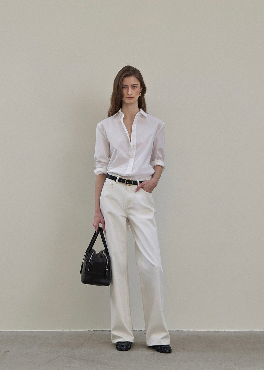 Elborn | Henri Cotton Silk Shirt (White)