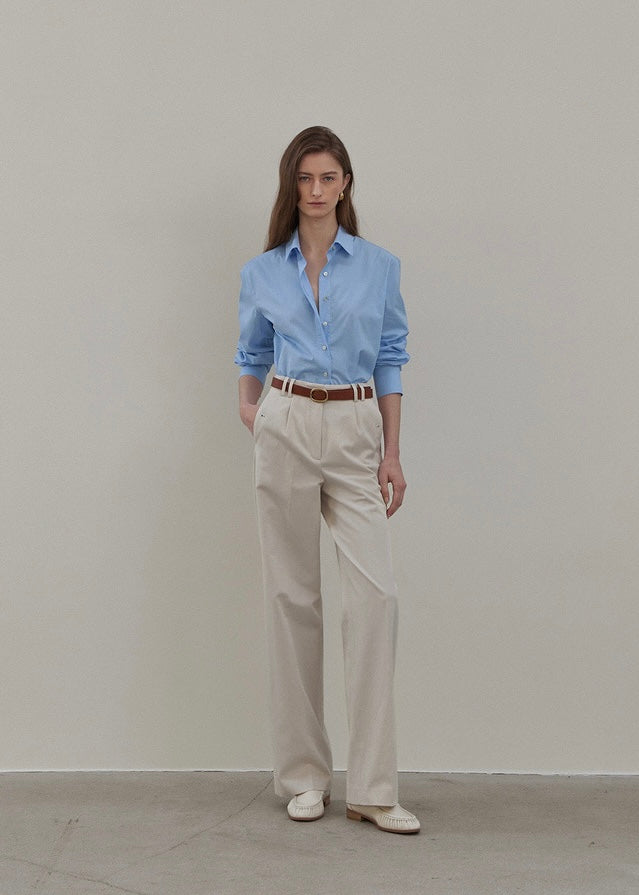 Elborn | Henri Cotton Silk Shirt (Blue)