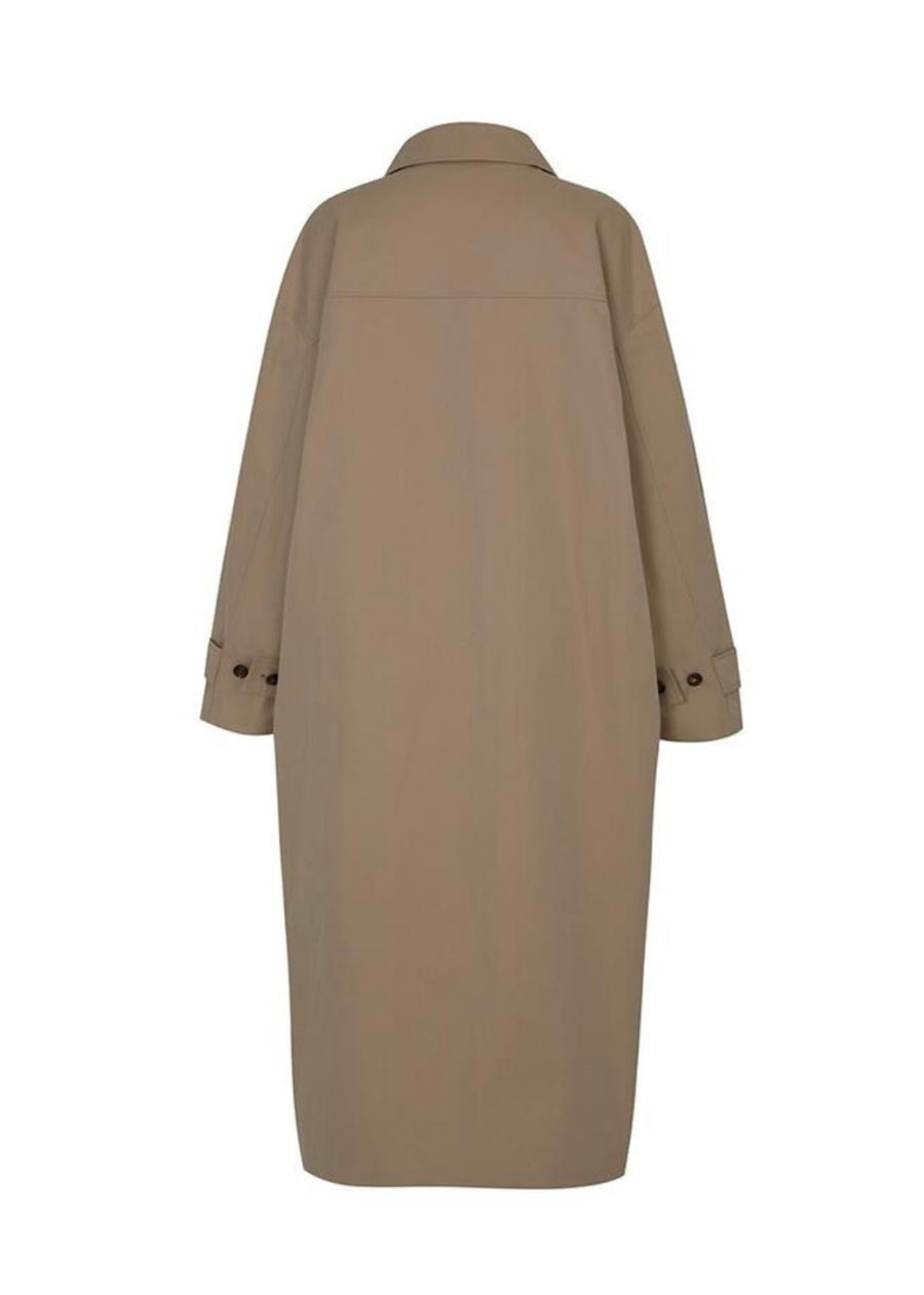 LEHA | Maisie Oversized Scarf Detail  Trench Coat (Beige)