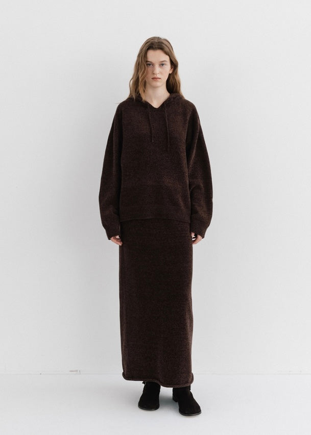 MOIA | Velvet Knit Hoodie (Dust Cocoa) Expected ship to 12/12/2025