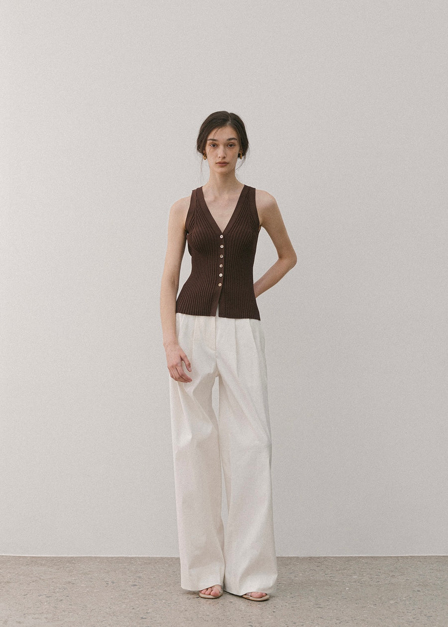 ELBORN | Marin Knit Vest Top (Brown)