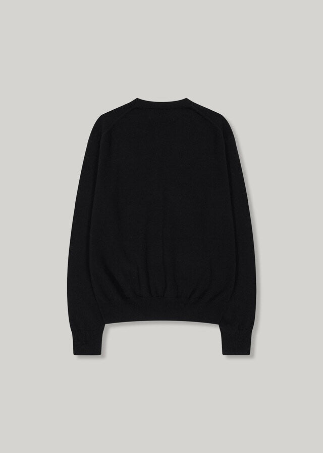 Elborn | Tiana V-neck Knit Top (Black)