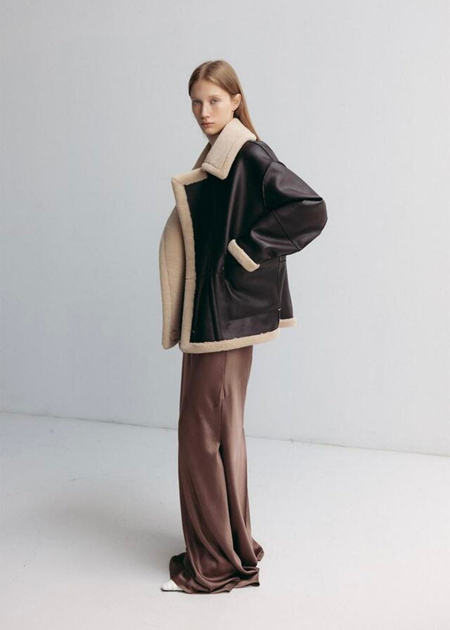 [PRE-ORDER] LEHA | Rosewood Reversible Shearling Jacket (Brown)