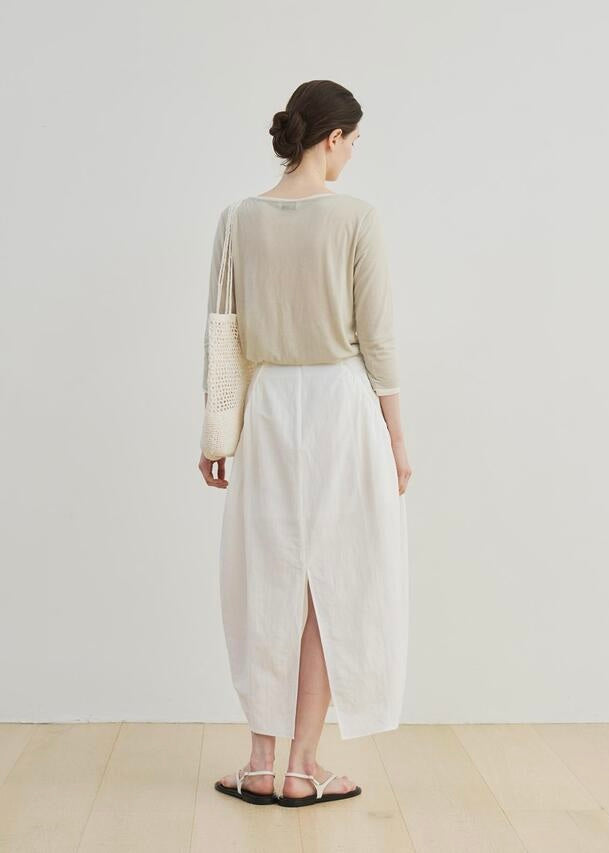 MOIA  | Shirring Cocoon Skirt (Ivory)