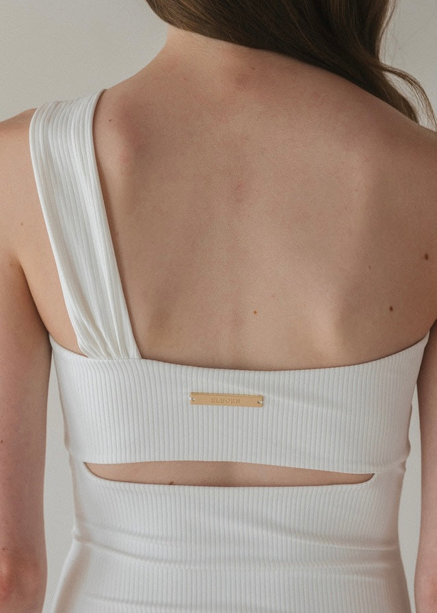 ELBORN | Sara One Shoulder Swim Suit (Ivory)