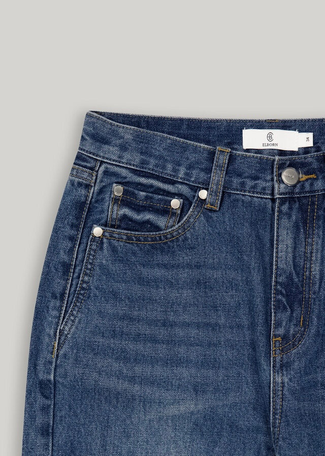 ELBORN | Emilin Straight Denim Pants (Blue)